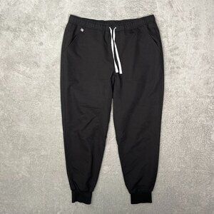 Figs Jogger Scrub‎ Pants Women's L/S Black Nurse Doctor Work Utility ER Hospital